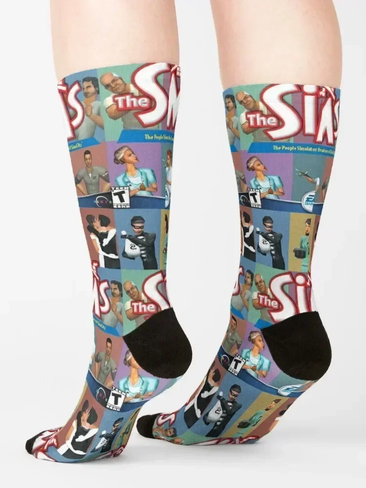 Sims 1 Box Art Socks Novelties Floor جوارب قطنية للرجال والنساء