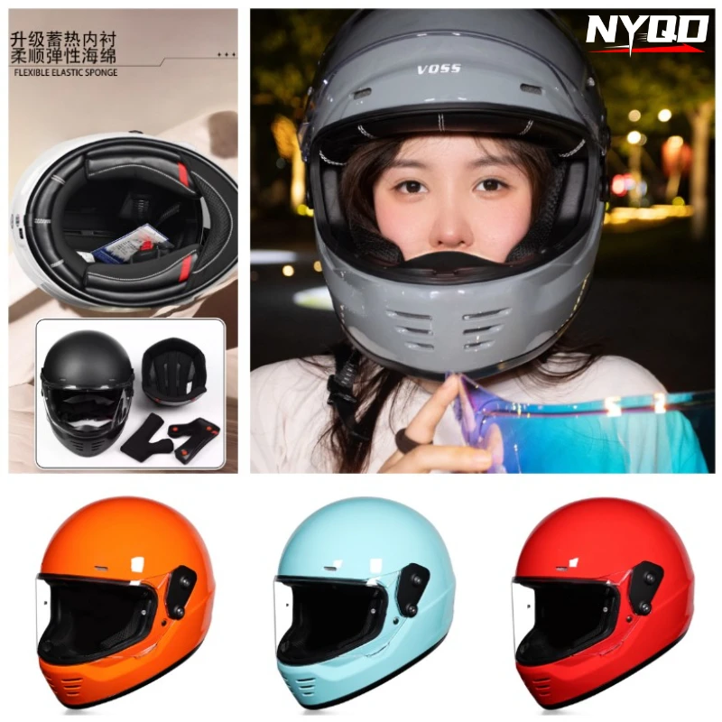 

Orz Electric Motorcycle Full Helmet Personalized China-Chic Cruise Retro All Season Universal Protective Helmet