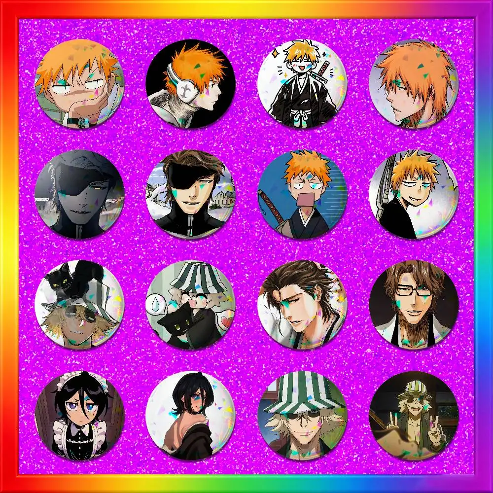 For Bleach Sosuke Aizen Ichigo Kurosaki Enamel Pin Badge Round Metal Button Brooch Backpack Ita Bag Pins Gift Custom