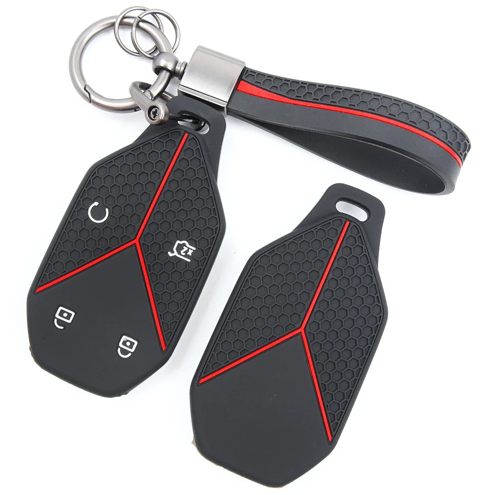 For BYD Formula Leopard 5 Leopard 8 Titanium 3 Titanium 9 Fang Cheng Bao Soft Silicone Smart Key Protector Swivel Clip Strap