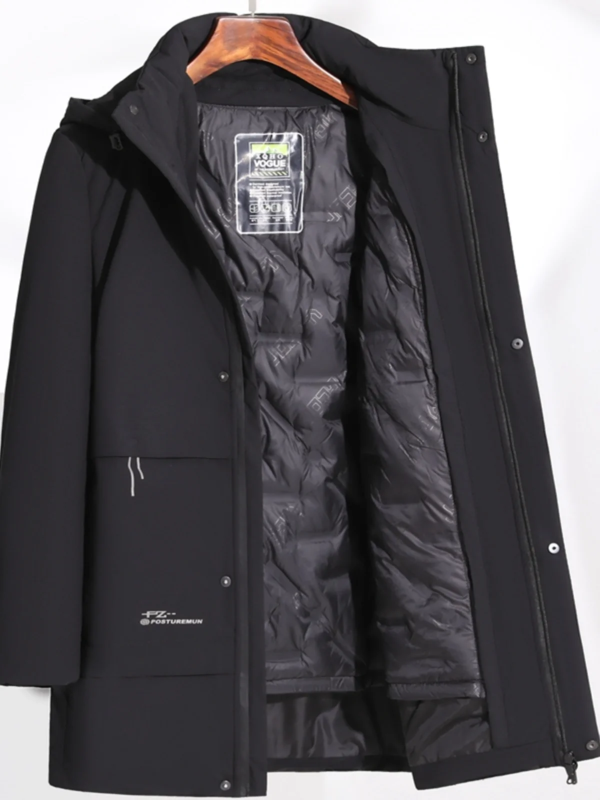 

Thickened Winter Jacket for Middle-Aged And Elderly Men down Coat with Hood Mid-Length Business Style Fashionable Urban Polye...