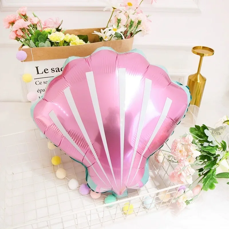 Mermaid Tail Balloons Shells Helium Foil Ballon Under the Sea Theme Party Decorations Baby Shower Girl Birthday Party Favors