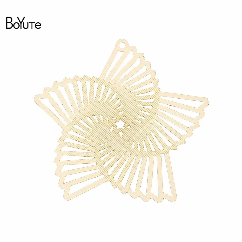 

BoYuTe (20 Pieces/Lot) 35MM Filigree Windmill Shaped Sheet Pendant for Jewelry Making Diy Materials