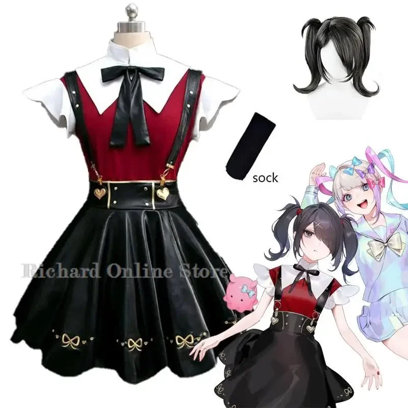 Spiel bedürftige Mädchen Streamer Überdosis Ame-Chan Cosplay Kostüm Kangel Punk Mädchen Gothic Lolita schwarz Kleid Halloween Phantasie Cosplay