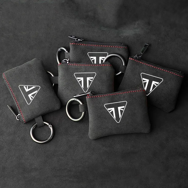

Motorcycle Logo Key Bag Suede Coins Wallet Mini Card Storage Pouch For Triumph Tiger 660 800 900 GT PRO Rally Explorer 1200 1200