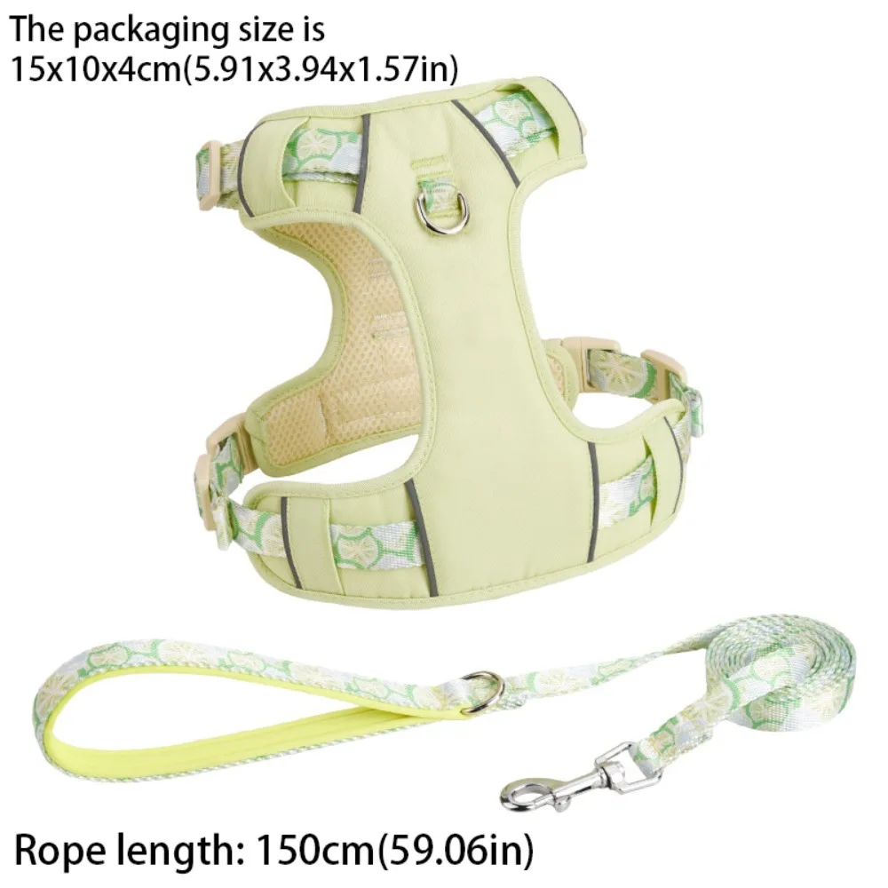 

Dog Gear Adjustable Dog Leash Vest Type Large Medium Small Dog Vest Chest Back Explosion Proof Reflective Strap Summer Use
