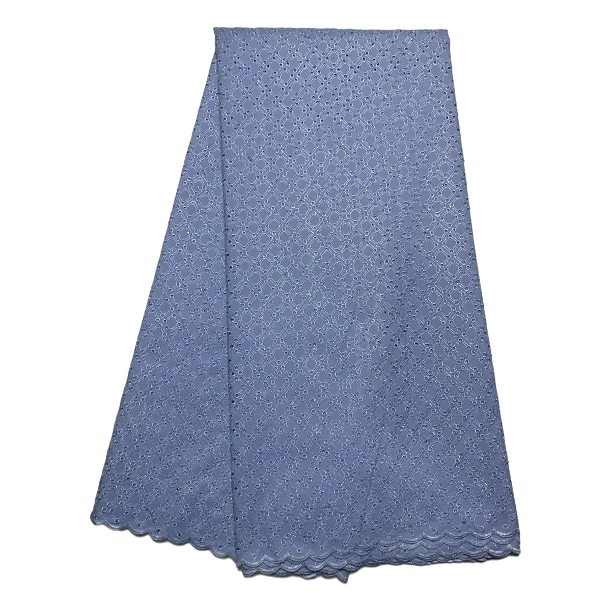 ไนจีเรียลูกไม้ผ้าฝ้ายเจ้าสาวแอฟริกัน Rhinestones ผ้าหัตถกรรมสําหรับชุดราตรีผ้าวัสดุ