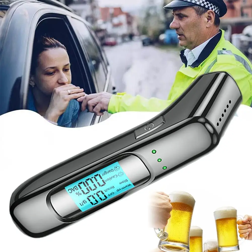 Alcohol Tester Portable Non-contact With Lcd Screen Display For Drunk Driving Car Electronics Alcohol Test Z7z6