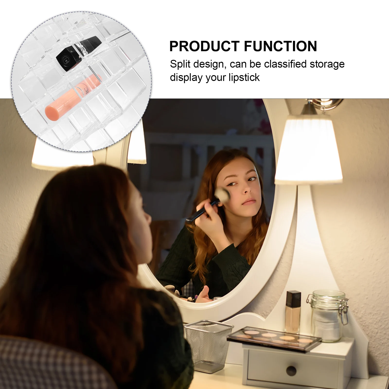 

28 Grids Fish Shape Lipstick Holder Acrylic Material ganizer Large Capacity Storage Rack Desk Accessories