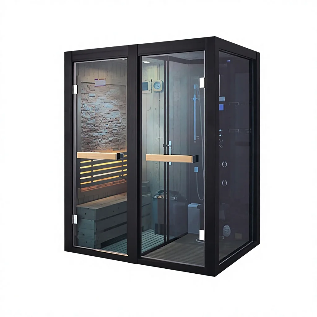 Modern Luxury Red Cedar Far Infrared Solid Wood Sauna, Steam Room, 3-Year Warranty, Home Spa, Villa Use