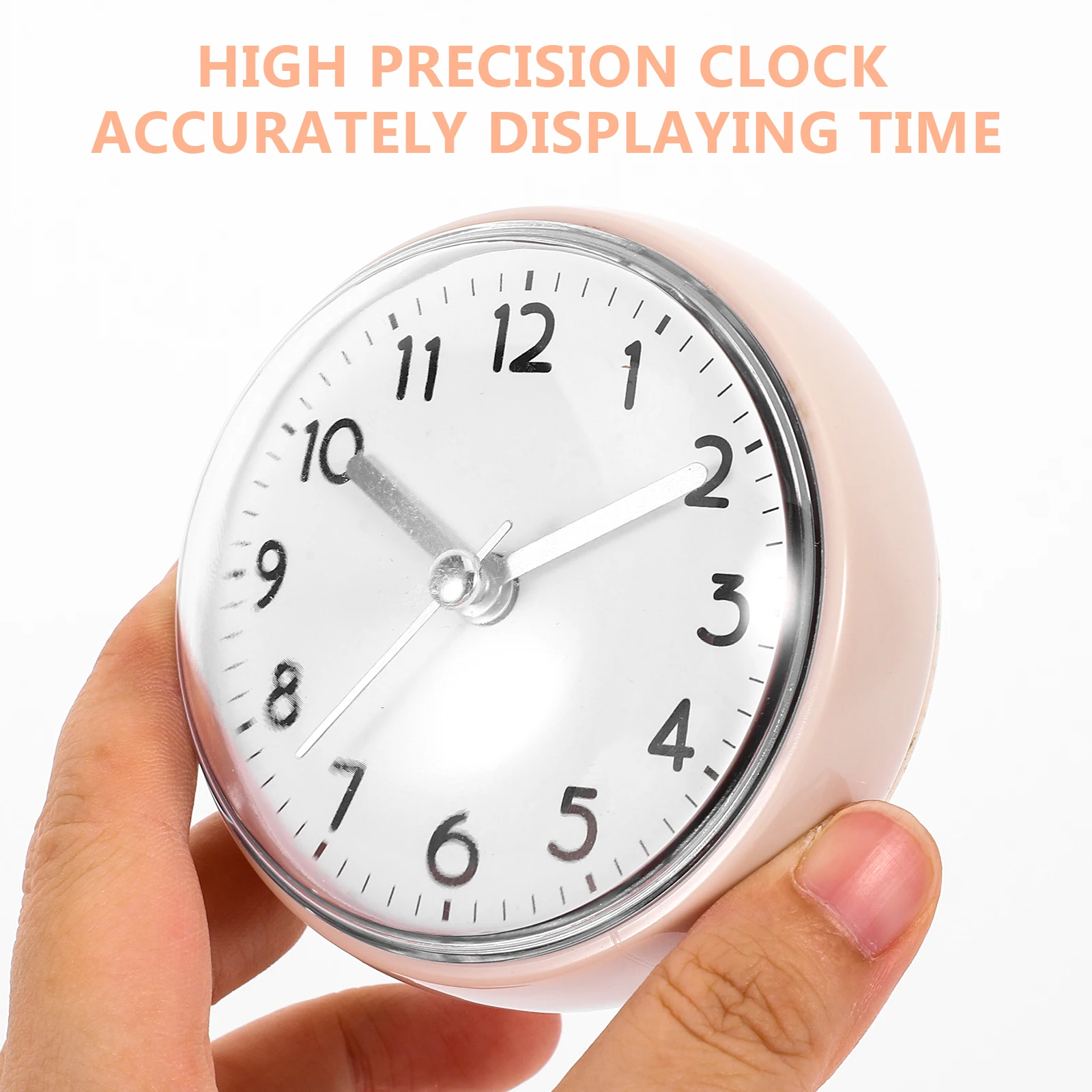 

Wall Clock Waterproof Bathroom Suction Cup Mini Glass Kitchen Grey White Decorative Timer Shower Clocks
