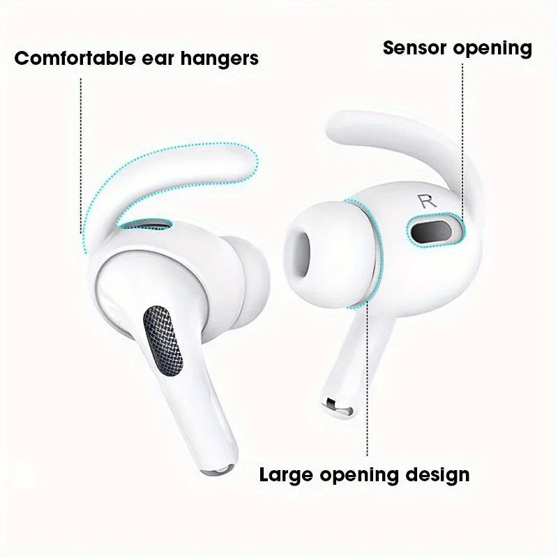 

For AirPods Pro Ear Hooks, Silicone Anti-Slip Earbud Covers, Sweatproof Secure Fit Sport Gym, Comfortable Wingtips Cushion
