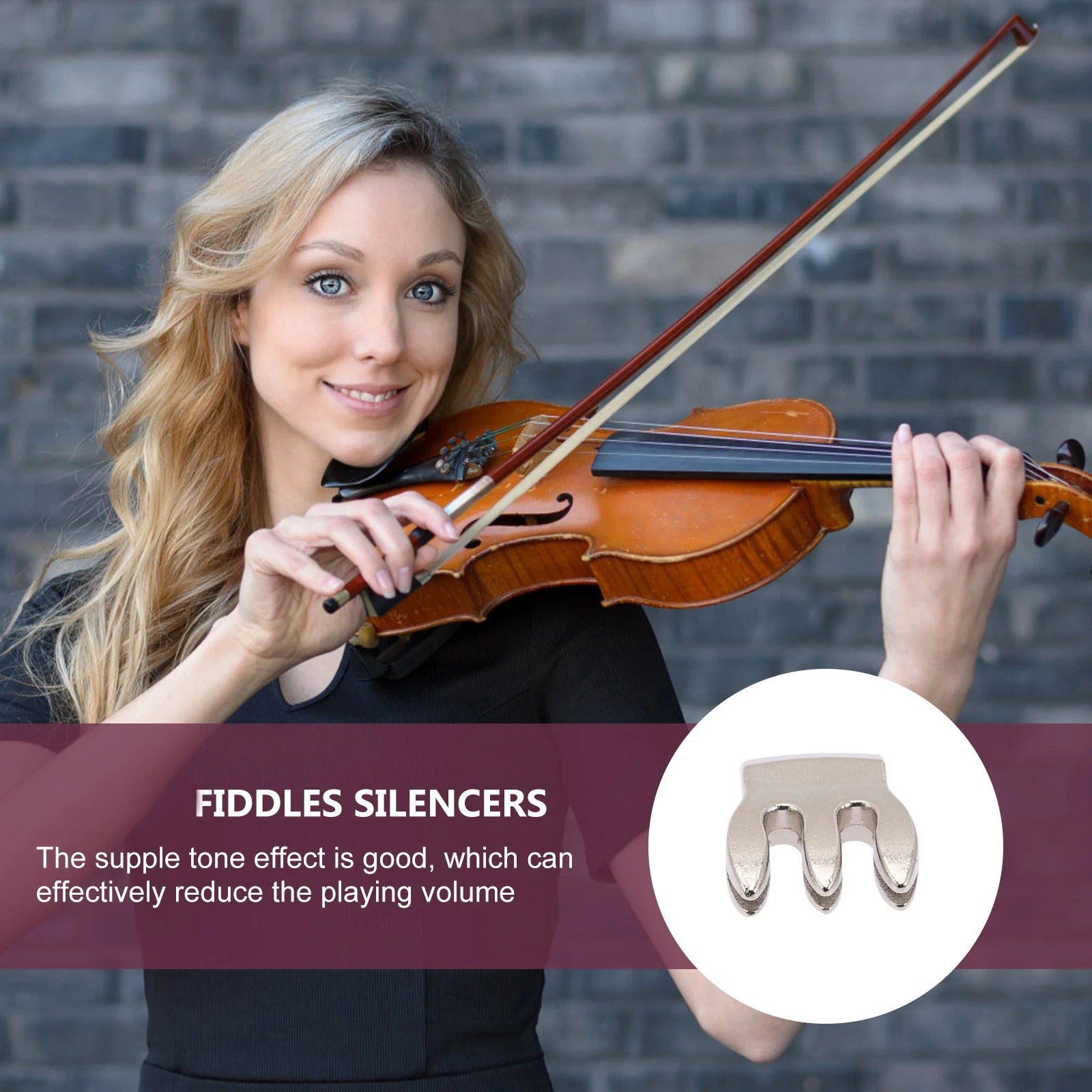 

Violin Mute Fitting Metal Fiddles Silencers Device Musical Instrument Accessories Sordino Viola Practice