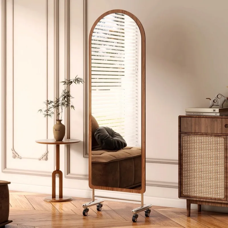 DSA Movable Full Body Mirror Home Floor Mirror Large Stainless Steel Dressing Mirror with Pulley