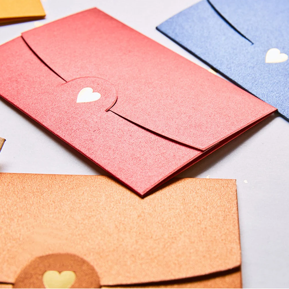 Wedding Stationary Stamping Love For Letter 10.5*7CM Pearlescent Paper Name Card Mini Envelopes Paper Envelopes Greeting Card