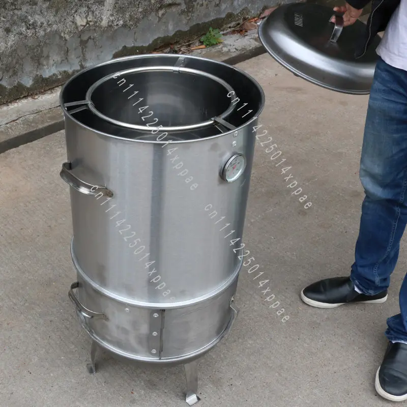 40 Inch Barrel Drum for Chicken Duck and Kebab CookingHomeUse Cylinder OvenOutdoorSmokelessCharcoal BBQGrill WithHanging Roaster