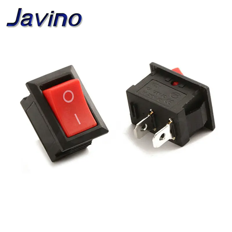 10/50/100PCS Push Button Switch 10x15mm SPST 2Pin 3A 250V KCD11 Snap-in on/Off Rocker Switch 10MM*15MM Black Red and White
