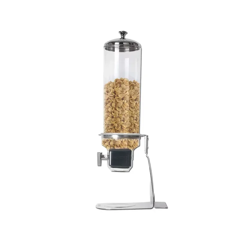 for 4L Single Tank Transparent Visible Grain Dispenser Commercial Stainless Steel Base Dry Food Sesame Peanut Container