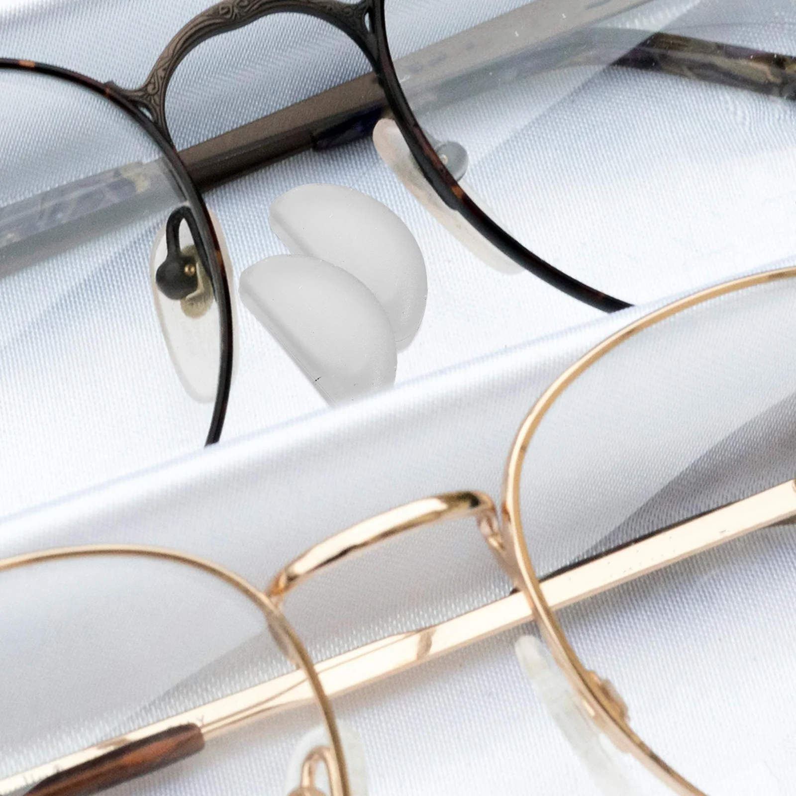 

10Pairs Eyeglass Nose Pads Anti-Slip Silicone Soft Cushion Supports Push-in Fit for Glasses and Sunglasses