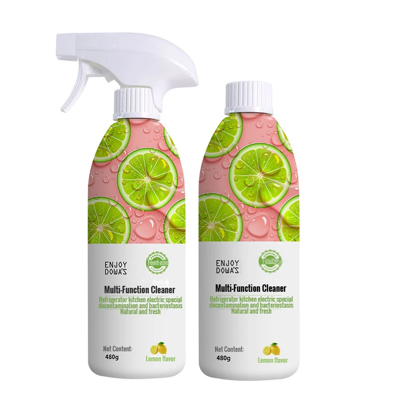 480ml Kitchen Appliance Cleaner Foam Spray Removes Stains Odors Lemon Scent for Refrigerators Ovens Microwaves Air Fryers