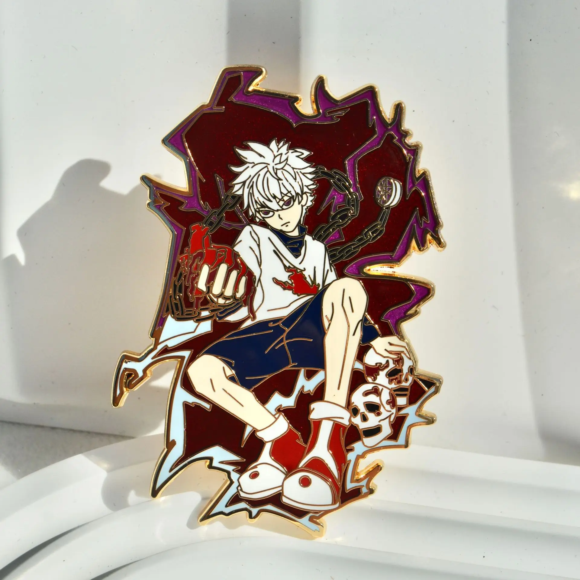 

HUNTER × HUNTER Badge Killua Zoldyck Metal Badge Anime Peripheral Brooch Backpack Accessory Pin