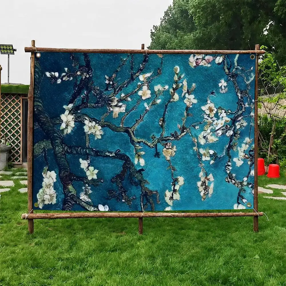 Vincent Van Gogh Almond Tree Flags Flag Soft skin-friendly Durable Tapestry Outdoor party Home living room bedroom Decoration