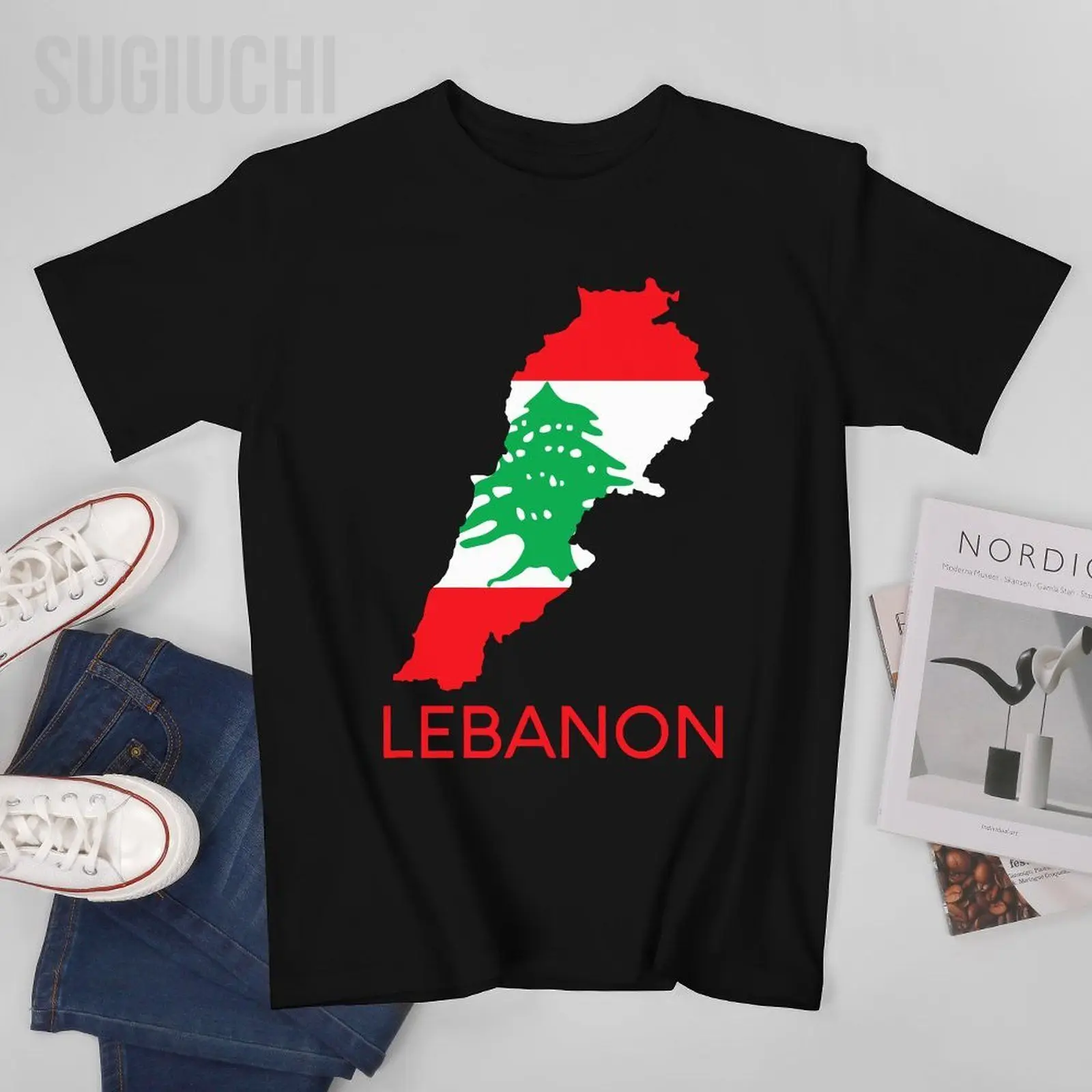 Unisex Men Lebanon Flag Cedar Tree Beirut Lebanese Arabic Arab Islam Tshirt Tees T Shirts Women Boys 100% Cotton T-Shirt