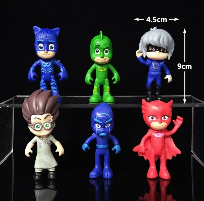 Set de Juguetes PJ Masks, Figuras de Anime, Catboy y Owlette, Modelo Coleccionable de PVC, Muñecos para Niños, Regalos