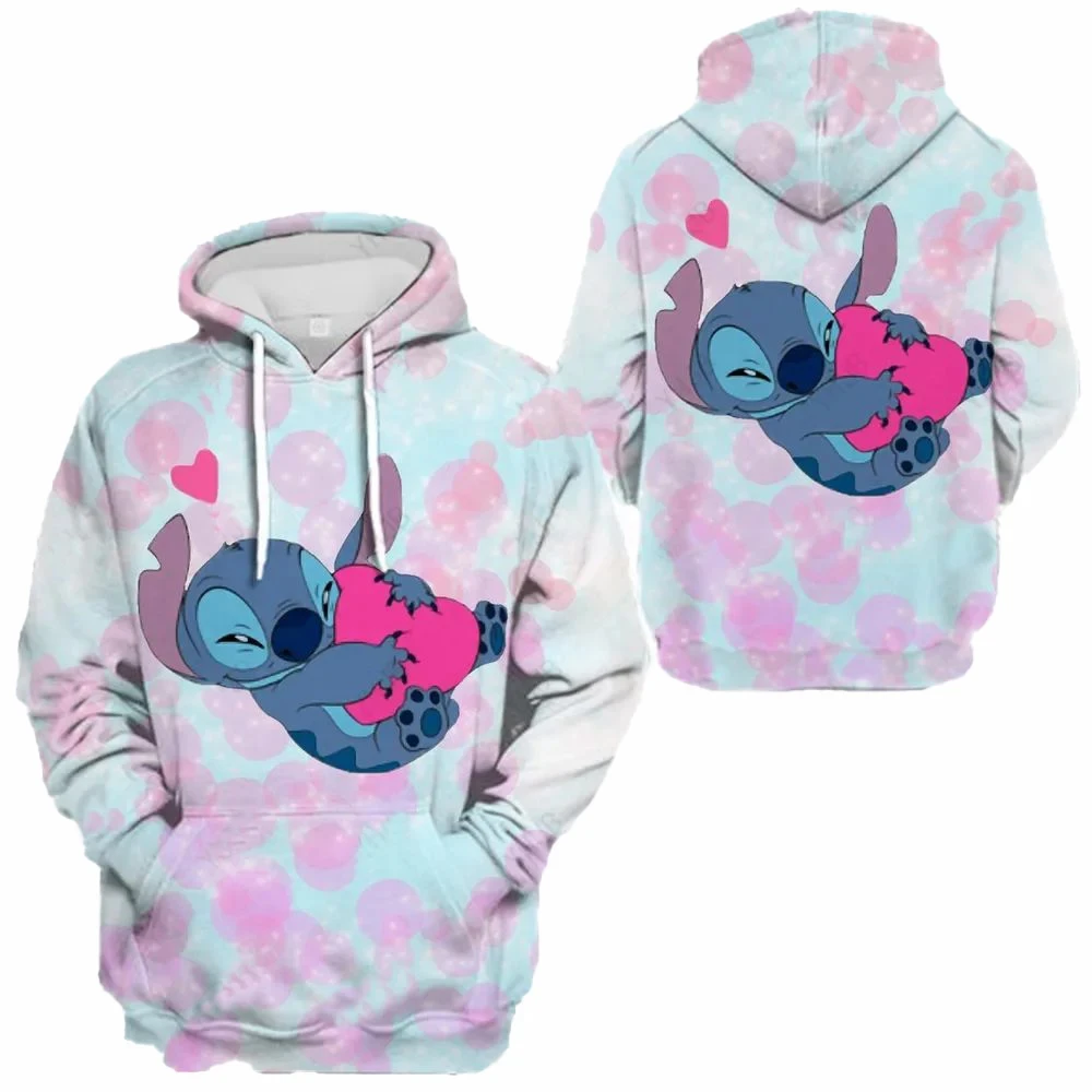 Disney Paar Set Minnie Mouse Damenmode Top bedruckter Pullover Damen Mickey Pullover