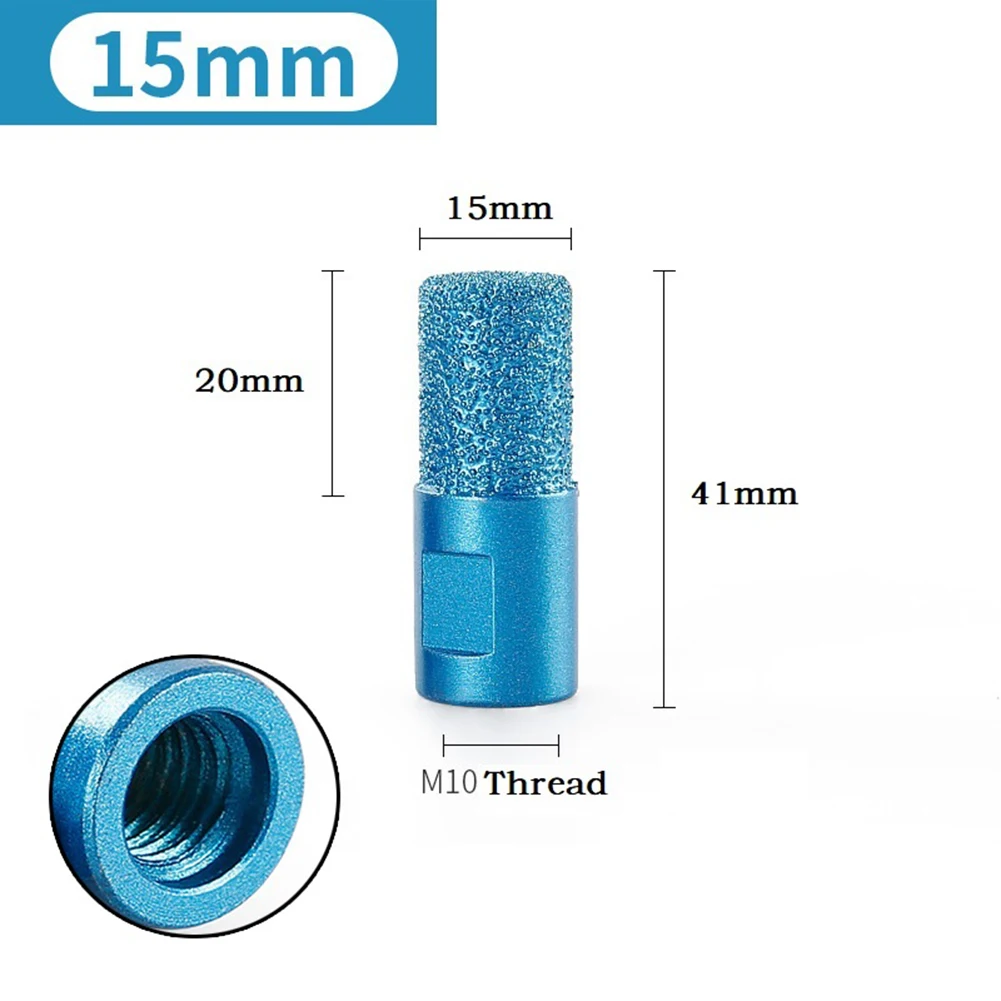 3PC 6/10/15mm M10 Thread Vaccum Brazed Diamond Finger Bit/Milling Cutter For Ceramic Tile Marble Glass Granite Drill Cutting