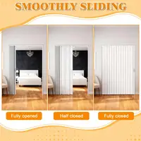 Accordion Door 48x80in/60x80in PVC Folding Door for Interior Single or Bifold Closet with Latch Handle Lock & Mounting Hardware 2