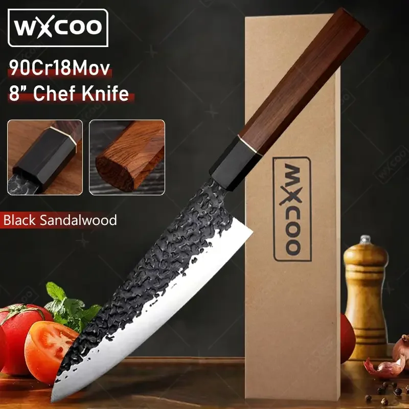 

WXCOO 8 Inch Forged Kitchen Cleaver Japanese Chef Knife Slicing Butcher Knife Meat Vegetable Fruit Cutting Utility Cooking Knife