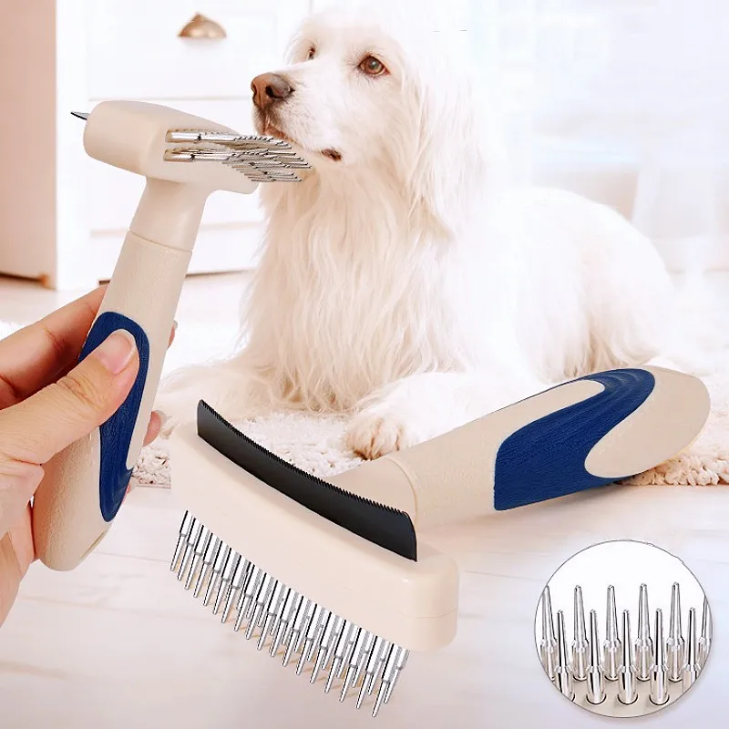 

Dog Comb Pet Hair Remover Knife Dogs Brush Stainless Steel Rake Combs for Dog Grooming Brush Massage Cat Combs Pet Products