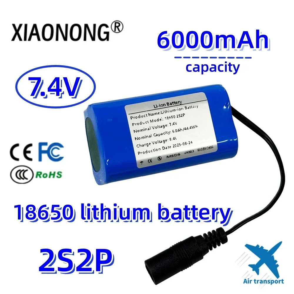 

100% New 2S2P 7.4V 6000mAh/6.0AH Lithium Battery For T188 T888 2011-5 Remote Search Bait Boat Accessories RC Toy Accessories