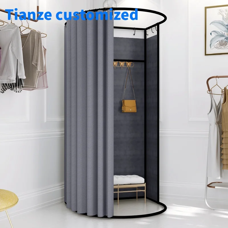 （customized）Cheap Clothing Up Store Fitting Room Portable Trade Show Clothes Changing Room Boutique Retail Shop Dressing Roo