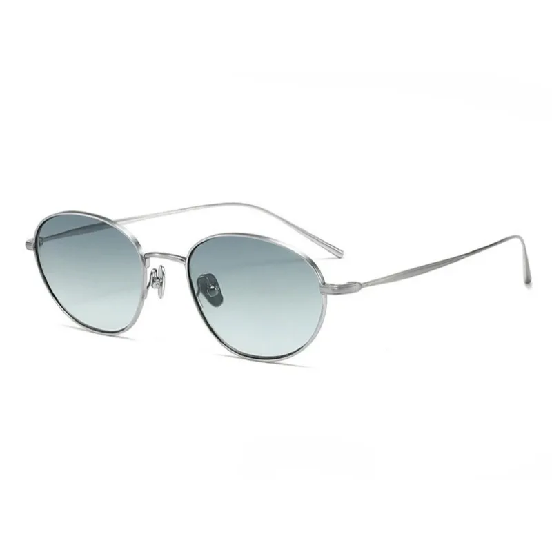 

Top Fashion Designer's Pure Titanium Oval Frame Men's Sunglasses UV400 Personalized and Trendy Women's Glasses Suitable Myopia