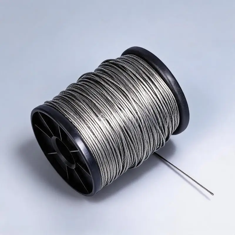 50m/196ft Stainless Steel Wire Rope With 50 Aluminum Crimps, 7x7 Strand Core 304 Cable For Outdoor Hanging, Clotheslines, Garden