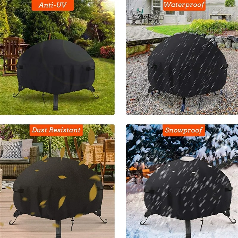 

RTENTE-наружный чехол для костра, водонепроницаемый уличный чехол для костра, полное покрытие, круглый чехол для костра для патио