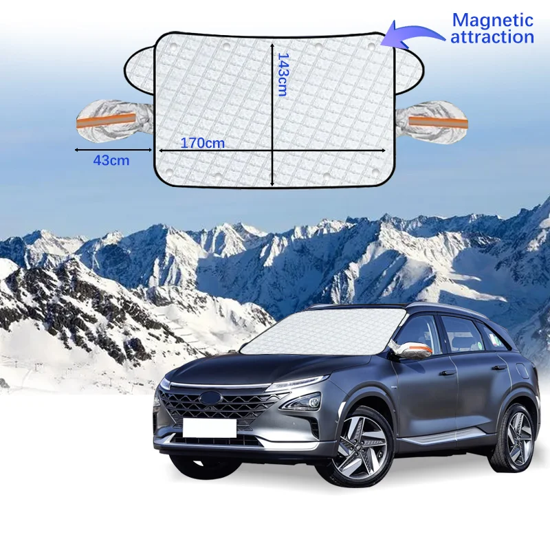 Magnetic Car Windshield Snow Cover Winter Ice-Frost Guard Sun Shade Protector For Hyundai Nexo 2017-2023 Exterior Accessories