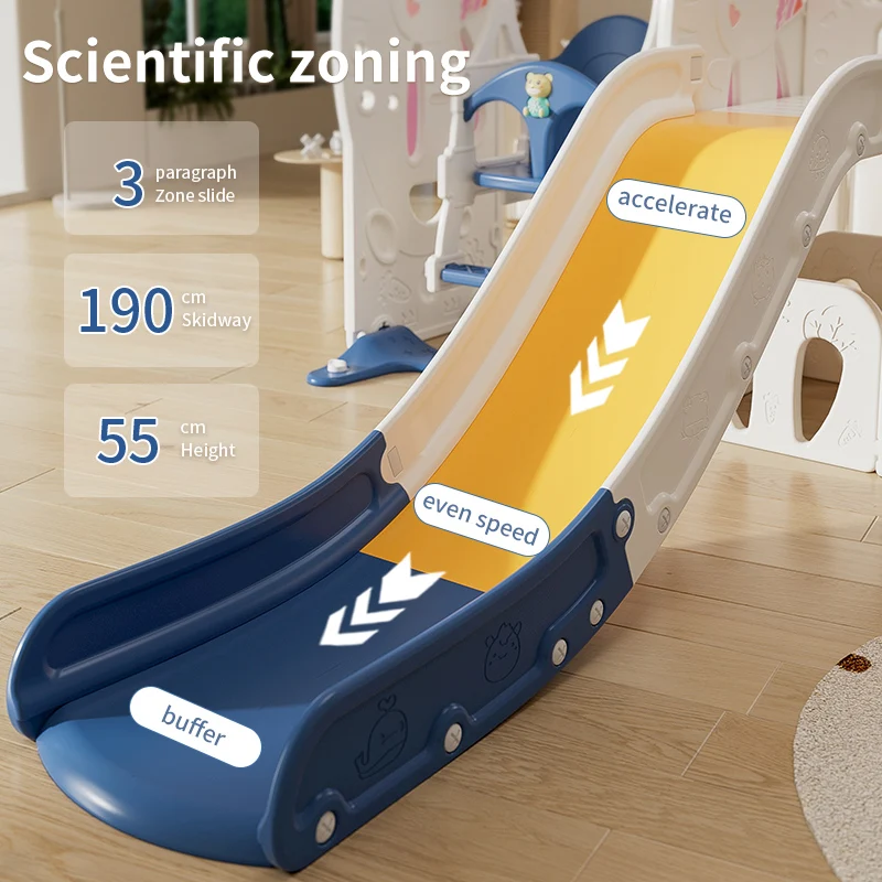 High Quality Combination Colorful infant Playground Kids Home Play indoor Plastic Slide and Swing