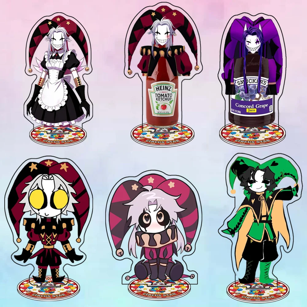 Game The Freak Circus Pierrot Harlequin 10CM joker Anime Acrylic Stand Cute keychain Desk Decor Collect gifts