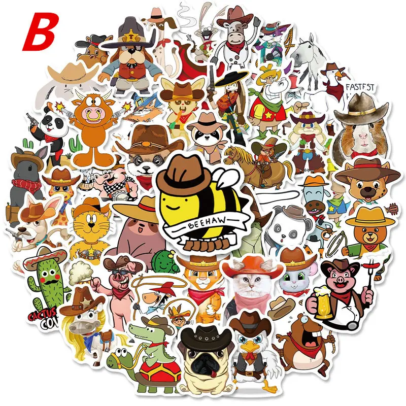 50Pcs Cartoon Western Cowboy Red Dead Graffiti Sticker Fiets Skateboard Auto Helm Laptop Computer Groothandel