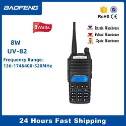 Originale BAOFENG UV-82 8W Walkie Talkie Ham Radio UV Dual PTT 136-174 e 400-520MHz Pofung Ricetrasmettitore FM portatile Comunicatore