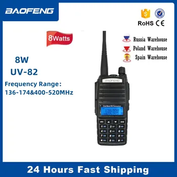 BAOFENG 휴대용 무전기 햄 라디오, UV-82 8W, UV 듀얼 PTT, 136-174 및 400-520MHz, Pofung FM 트랜시버 커뮤니케이터 