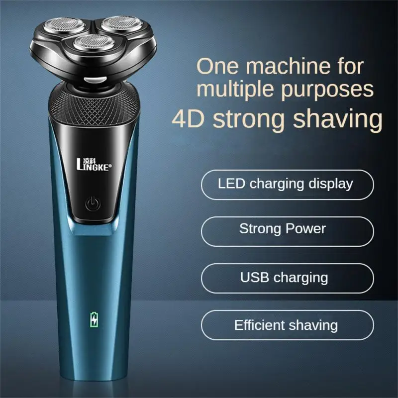 In 1 Three-head Shaver Set Men's Electric Washable Shaver USB Rechargeable Shaver Floating Cutter Head Shaving Gifts For Male