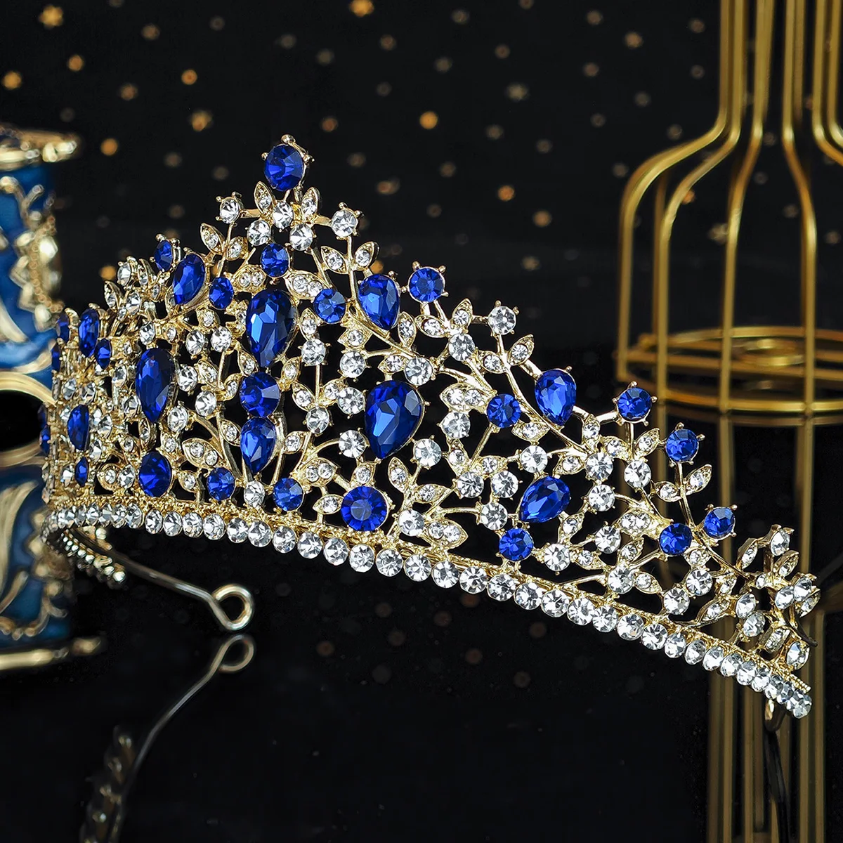 Full Diamond Crystal Princess Crown Luxury Queen\'s Crown Headdress Hair Accessories Birthday Party Girl Headpieces