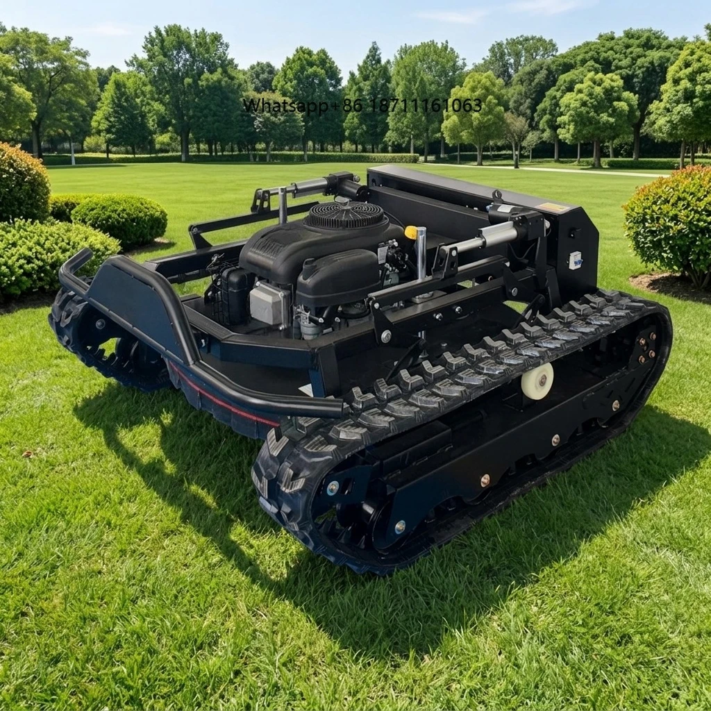 CE EPA Approved All Terrain Grass Cutting Machine Agriculture Rubber Tracks Remote Control Robot Lawn Mower