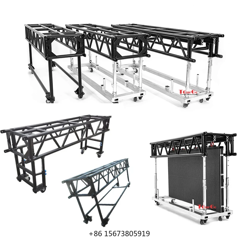 Portable Moving Light Truss System Aluminum Black Tyler GT Plus Moving Light Pre Rig Truss with U Base for LED Display Truss