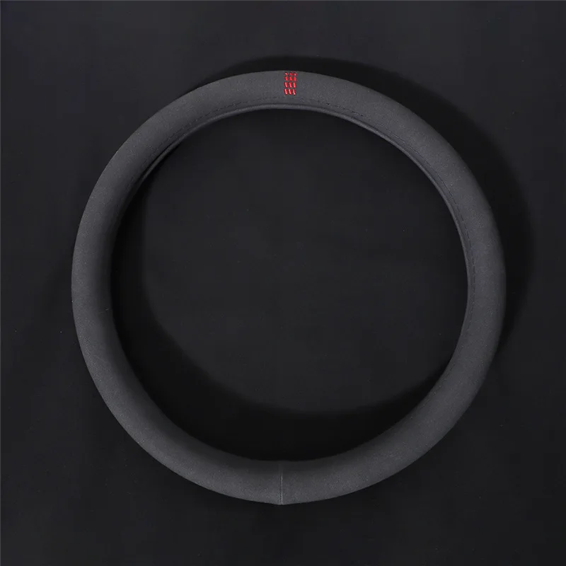 38cm Suede Cow Leather Car Steering Wheel Cover for skoda Octavia A7 A5 A4 Vrs Fabia 2 Rapid Yeti Superb 3 Citigo RS Karoq Kamiq