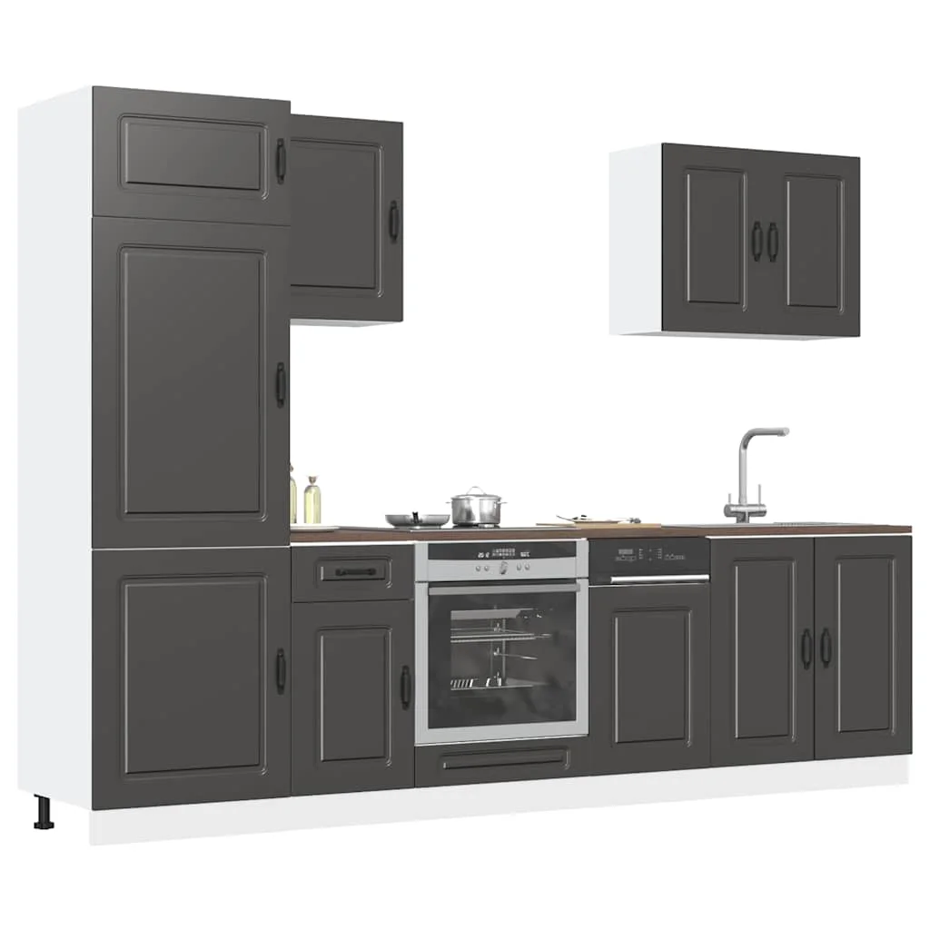 Black Kalmar kitchen furniture with 7 pieces of plywood   with Low kitchen furnitur/Oven Cabinet/Wall mounted kitchen cabinet